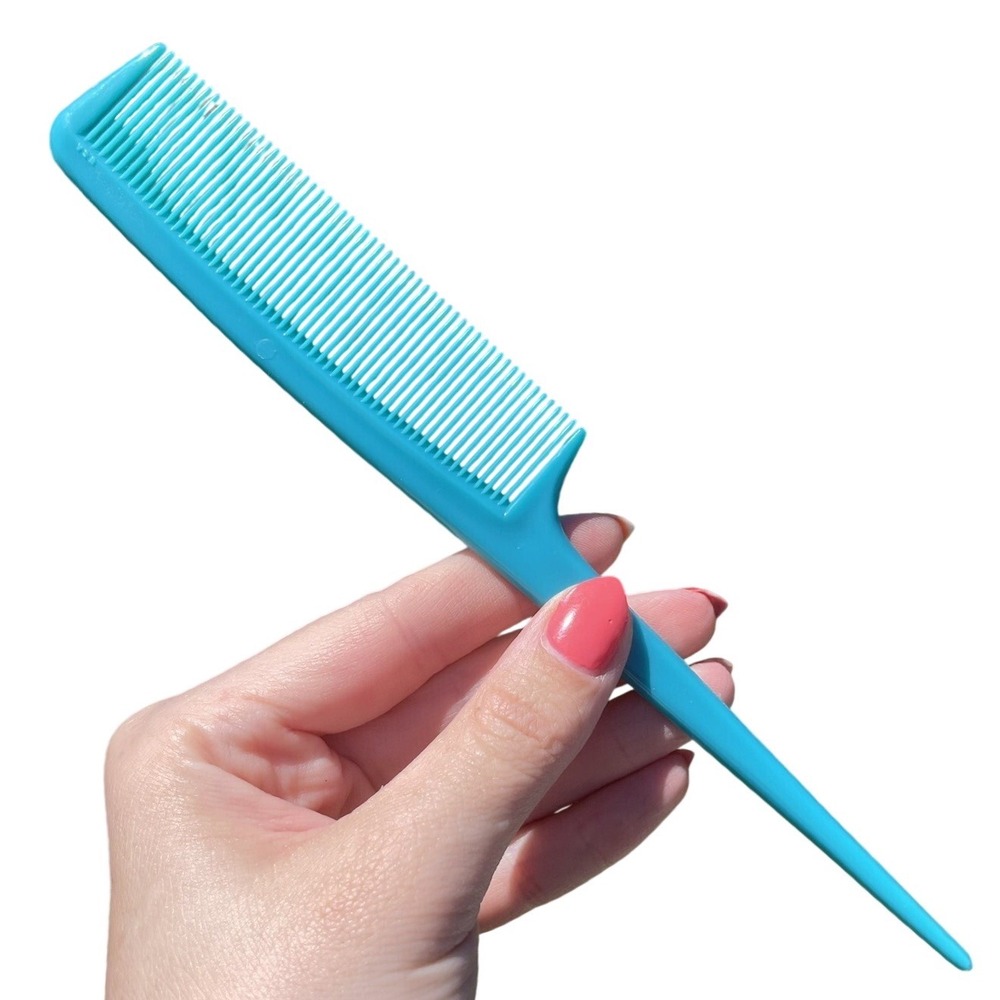 Vintage Ace Unbreakable Plastic‎ 8" Teal Blue Comb Retro USA